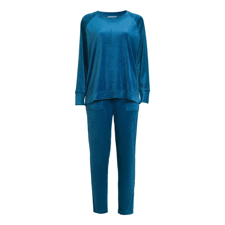 Time and Tru Women's Velour Top and Pants Set, 2-Piece, Sizes S-XXXL 