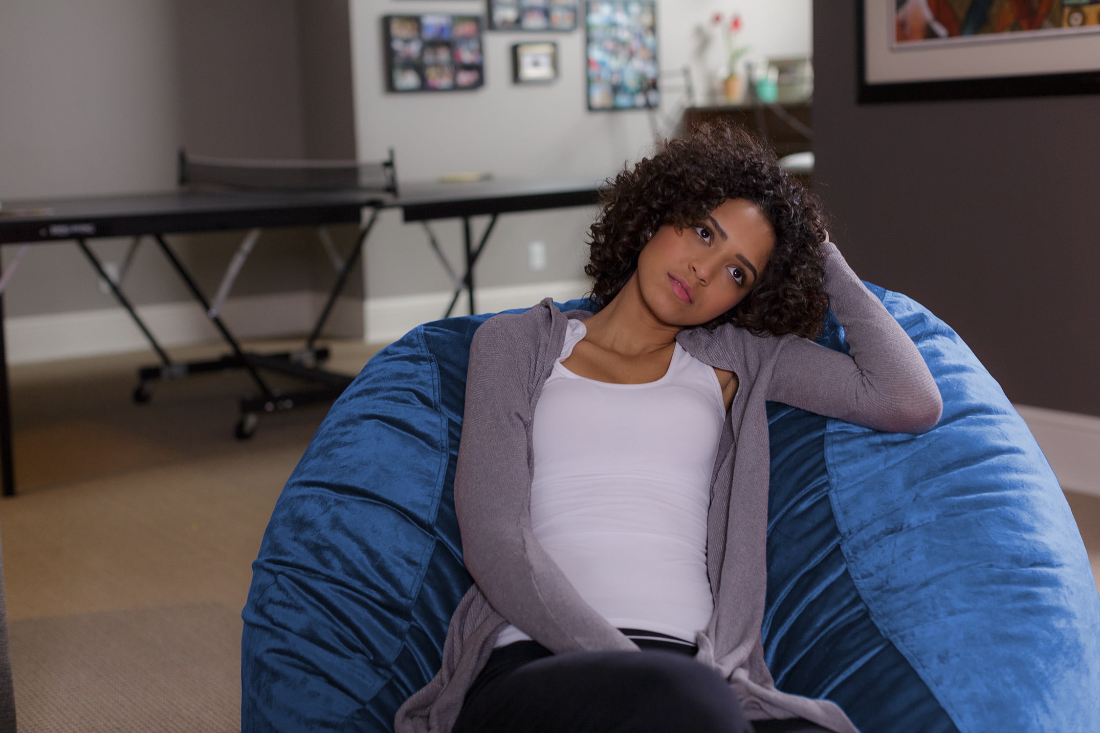 Sofa Sack Bean Bag Chair, Memory Foam Lounger with Microsuede Cover, Kids, Adults, 4 ft, Royal Blue