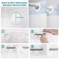 thumbnail image 3 of No Hook Shower Curtain with Built-in Rings - Haze Blue White Brush Stroke Textured Washable Waterproof Fabric Bathroom Curtains for Hotel,Rentals, Stall 54 X 78 Inch , Abstract Modern, 3 of 9