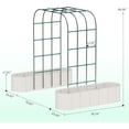 thumbnail image 2 of Bingirl Galvanized Vertical Garden Kit–Tall Arch Trellis+Raised Planter Boxes Metal Raised Beds (White), 2 of 7