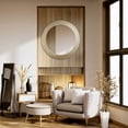 thumbnail image 6 of Rustic Neutral Wood Framed Round Wall Mirror With Inlaid Rope, 6 of 7