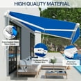 thumbnail image 2 of Ktaxon 12 x 10 Ft  Manual Retractable Patio Awning,  Adjustable Outdoor Awing Sunshade Shelter with Aluminum Alloy,  280g/m² UV & Water-Resistant Fabric for Deck, Balcony - Blue, 2 of 9