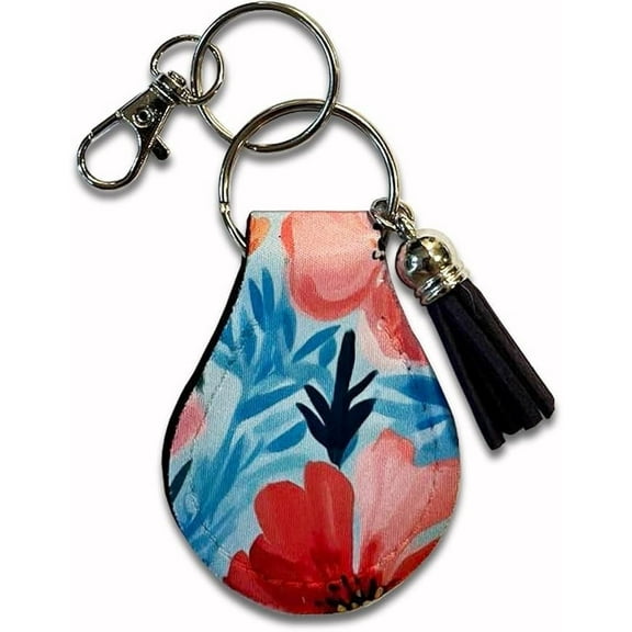 Jolitee Neoprene AirTag Compatible Case Keychain – Durable & Stylish Holder with Secure Ring and Clip, Compatible with Apple AirTag (Colorful Floral Flower )