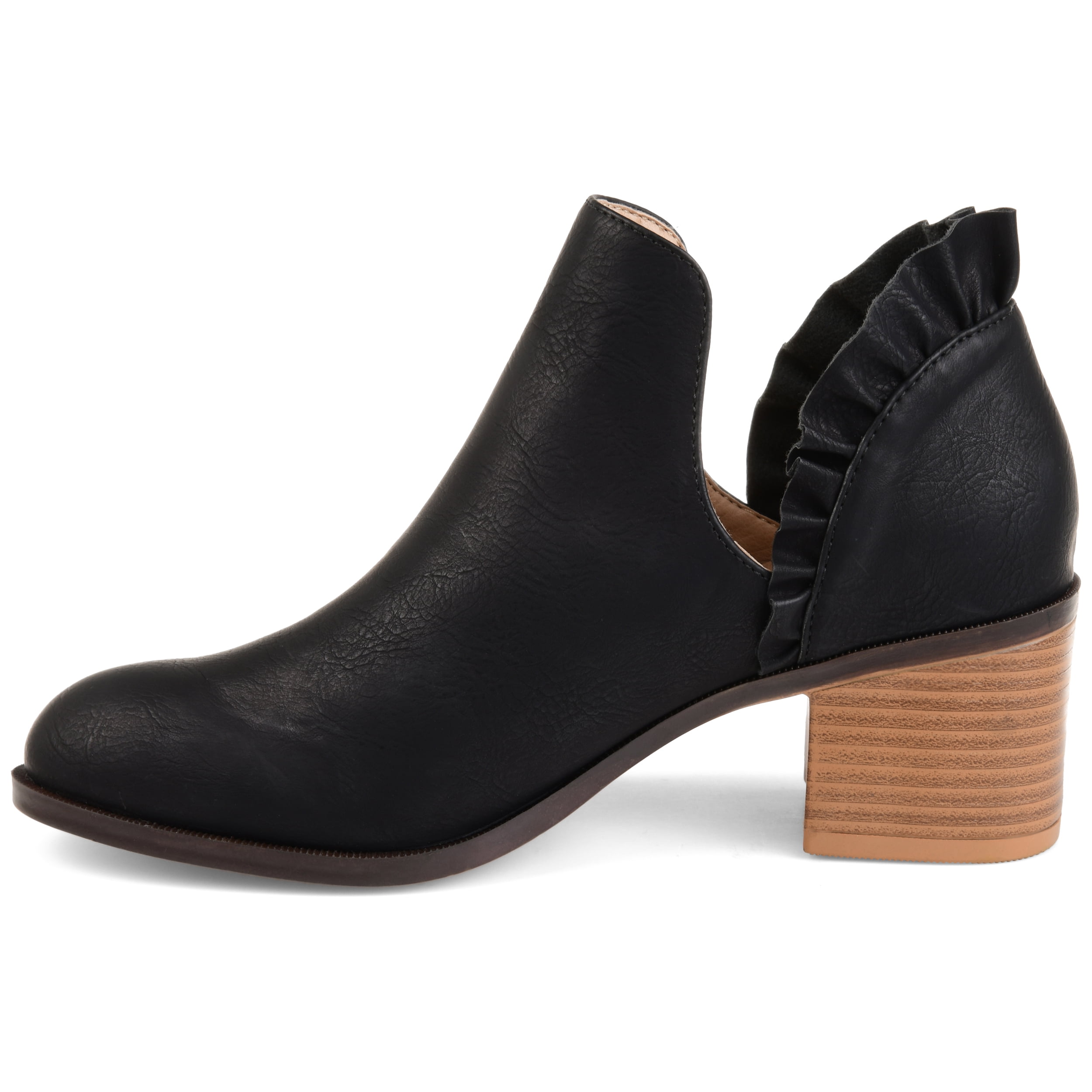 Journee Womens Lennie Slip On Stacked Heel Booties