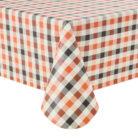 Way To Celebrate Halloween PEVA Tablecloth Indoor & Outdoor Table 60" x 102" - Buffalo Plaid