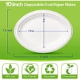 thumbnail image 2 of Oval Paper Tray White, Paper Trays, 100% Compostable Disposable Paper Tray, Made of Sugarcane Fiber, 10 Inch Thick Cardboard, 7.5 Inches, 2 of 7