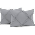 thumbnail image 5 of D.N.G. BEDDINGS 1 Piece Luxurious Diamond Ruffle Comforter Super Soft, All Season Pintuck 800 Thread Count, 100% Egyptian Cotton, Oversized Super King Size Silver Color, 5 of 9