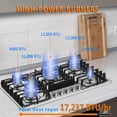 thumbnail image 4 of Estufa a gas KOXKING de 36 pulgadas con plancha de 5 quemadores de acero inoxidable, 4 of 6