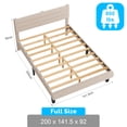thumbnail image 2 of Zimtown Full Platform Upholstered Bed Frame with Soft Adjustable Headboard, Wooden Mattress Foundation,No Box Spring Needed, Beige, 2 of 8