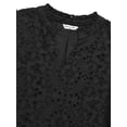 thumbnail image 4 of PRETTYGARDEN Women's V Neck Eyelet Short Sleeve Top, Sizes S-XXL, 4 of 6