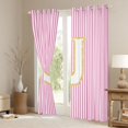 thumbnail image 3 of Feelyou Fashion Pink Stripes Blackout Curtains Set of 2 (52x84 Each) for Teen, Initial J Letter Window Curtains, Cute Princess Cartoon Curtains and Drapes, Curtains and Drapes Decor, 3 of 6