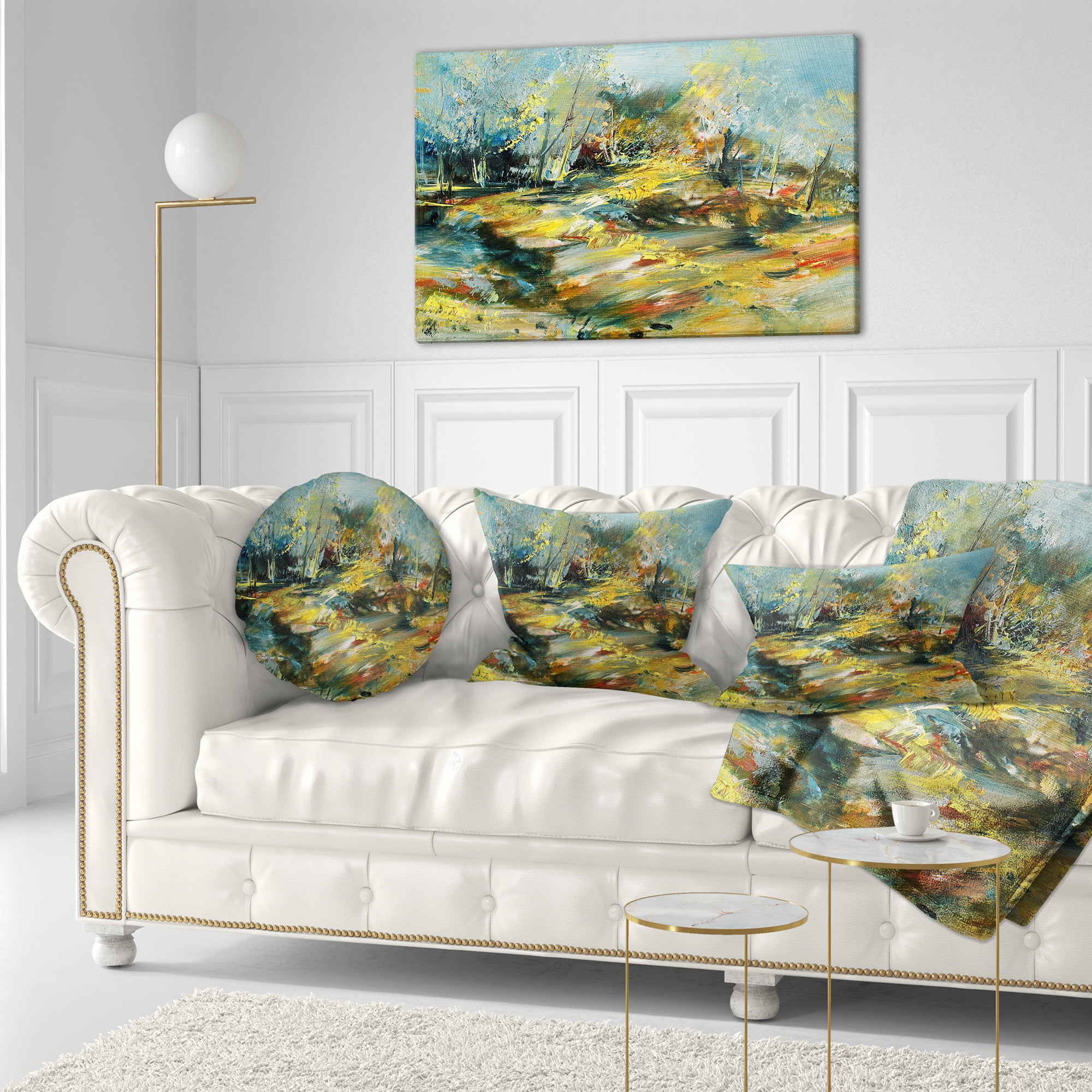 Designart Abstract Landscape - Abstract Throw Pillow - 12x20