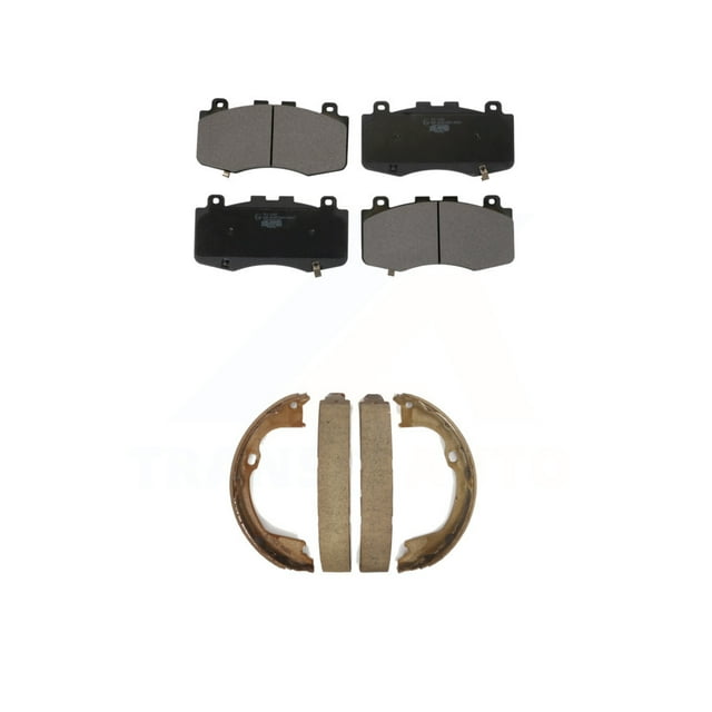 Transit Auto - Front Rear Ceramic Brake Pads And Parking Shoes Kit For Jeep Grand Cherokee Dodge Durango KTN-100873