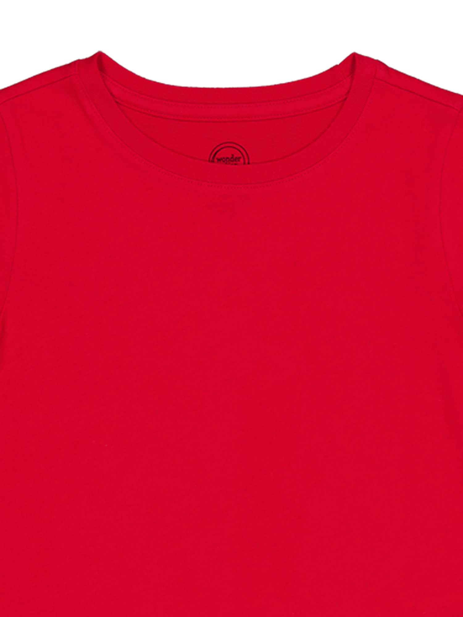 Wonder Nation Girls Kid Tough Tee with Short Sleeves, Sizes 4-18 & Plus