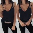 thumbnail image 3 of Vedolay Womens Tank Tops Summer Women's Sleeveless Floral Print V Neck Tunic Tank Tops Blouse Shirts,Black M, 3 of 5