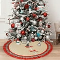 thumbnail image 4 of Luoshdecor Christmas Tree Skirt,Large Christmas Tree Party Mat with Plaid Ruffle Trim Skirt,for Holiday Family Winter Home Decorations 39.7 in, 4 of 6