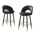 thumbnail image 5 of Hassch 2-Pack 360° Swivel Barstools, Black PU Leather Upholstered Seat with Curved Back & Sturdy Metal Legs, Perfect for Kitchen Island, Home Bar, Office, 5 of 10