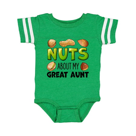 

Inktastic Nuts About My Great Aunt Peanut Almond Pistachio Gift Baby Boy or Baby Girl Bodysuit