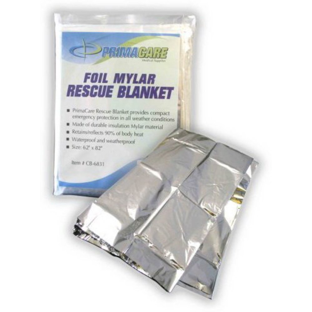 2 Pack Primacare Foil Mylar Rescue Blanket 1 ea