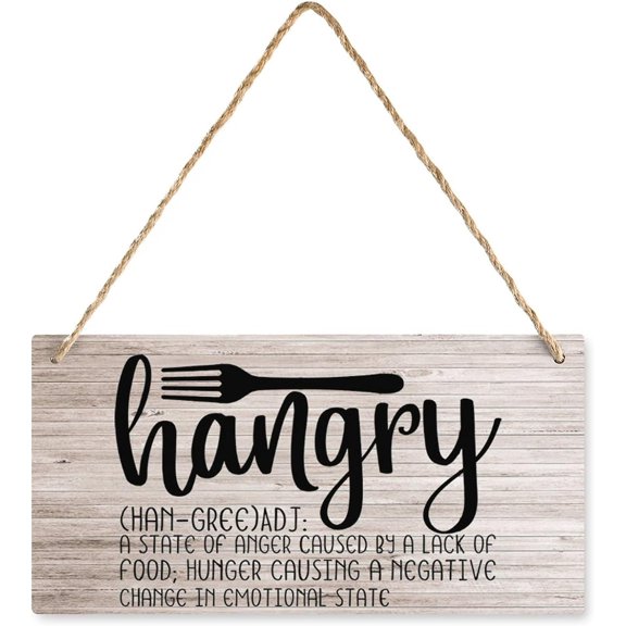 Hanging Door Sign Kitchen Hangry Defined Wood Sign Hanging Vintage Home Decor Wooden Farmhouse Wall Decor For Living Room Decor 12" X 6"