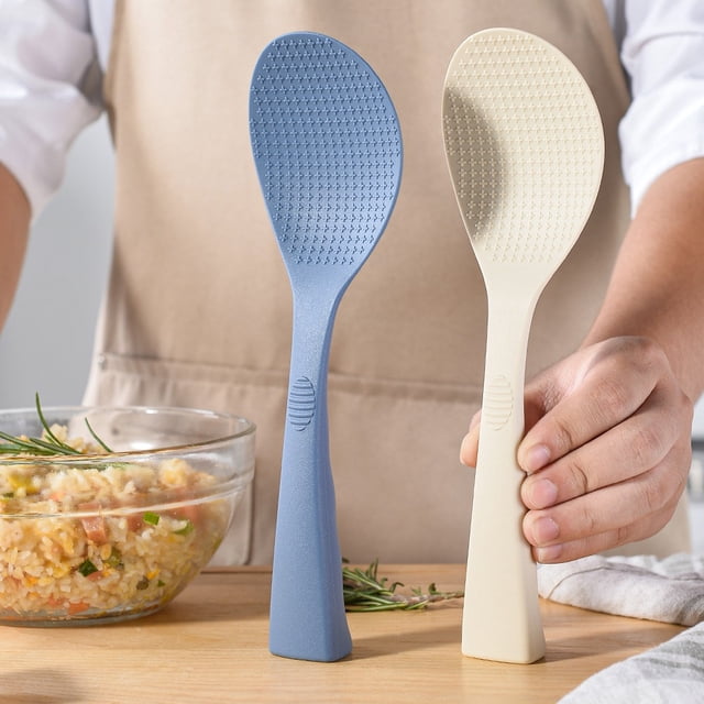 pstuiky Non-Stick Silicone Rice Spoon Hygienic Standing Base, Heat Resistant Up to 446°F Food-Grade & Dishwasher Safe 1-Pack for Serving Rice, Mashed Potatoes, Vegetables