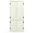 thumbnail image 2 of Costway Accent Floor Storage Cabinet W/ Adjustable Shelves Antique 2-Door Cream White, 2 of 10