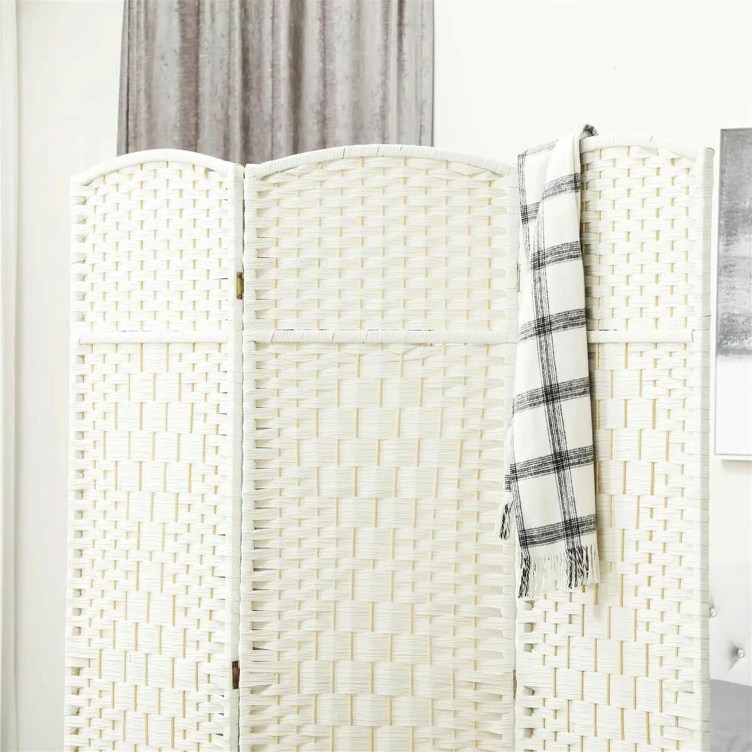 Demi Bonn 3-Panel 6' Tall Freestanding Privacy Screen for Home Office Divider, Space-Saving Partition, White