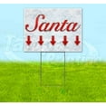 thumbnail image 1 of Santa Down Red & Chrome (18" x 24") Yard Sign, Includes Metal Step Stake, 1 of 6