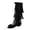 Black, variant on Womens Fringe Western Cowboy Boots Sandals Open Toe Vintage Bohemian Summer Gladiator Mid Calf Shoes