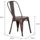 thumbnail image 4 of Lote de 4 Sillas de Comedor de Metal, Estilo Industrial, Sillas de Cocina Apilables, Silla de Jardín en Casa, Color óxido 85x45x45cm esquí esquí Gafas de esquí, 4 of 5