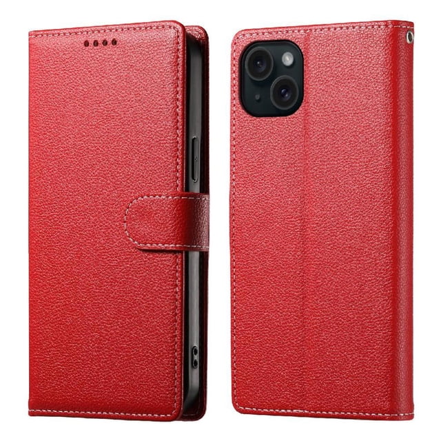 Funda para FOXDOCK iPhone 15 Plus – Cuero Premium, 3 ranuras para tarjetas, Protección contra impactos