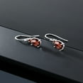 thumbnail image 5 of Gem Stone King 10K White Gold Red Garnet and Red Garnet Dangle Earrings for Women (2.98 Cttw, Gemstone Birthstone, Oval 8x6mm), 5 of 5