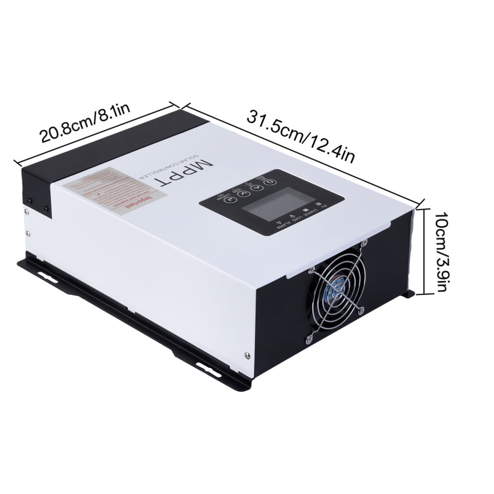 Solar Power Charging Controller 120A with Cooling Fan - Intelligent Regulator for RV, Boat, Car