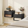 thumbnail image 2 of HOMCOM Floating Nightstand Set of 2 with Drawer and Shelf, Black, 2 of 10