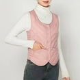 thumbnail image 4 of Womens Puffer Vest Sleeveless Tunic Quilted Cropped Jacket Padded Insulated Buttons Winter Warm Cozy Lounge Home Wear with Pockets, 4 of 4