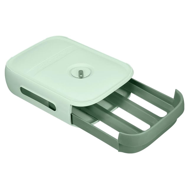 Langgg Egg Storage Box Drawer Type Refrigerator Dumpling Organizer Fresh Keeping Food Stackable Holder Home Kitchen Gadgets Green