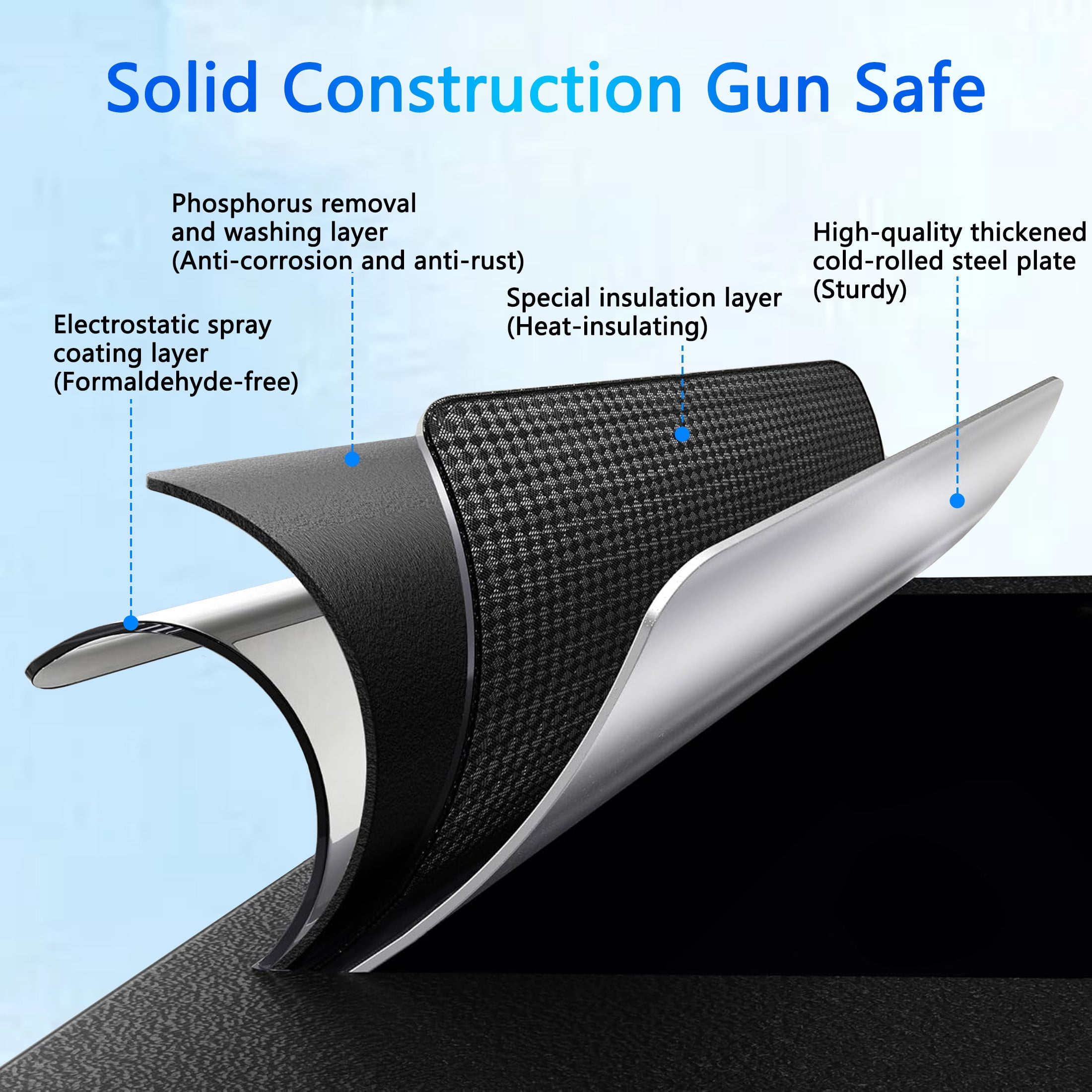 Sapital 25-Gun Biometric Rifle Safe, Assembled Large Cabinet with Fingerprint Lock & Pistol Pockets