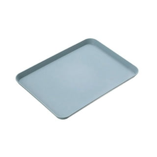 Rectangular Non Slip Serving Tray with Handles That are Easy to Grip  Silicone Nubs Non Skid Plastic Food Tray - Portable Dinner Trays for Eating  - Anti Slip Lap Bed TV Carrying