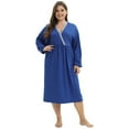thumbnail image 2 of Xmarks Women's Plus Size Labor and Delivery Gown Nursing Nightgown Maternity Sleepwear Dress for Breastfeeding Blue US 16, 2 of 6