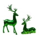 thumbnail image 3 of 2 figuras de reno navideño, esculturas de ciervo, decoración decorativa para el hogar, ciervo navideño verde, 3 of 9