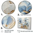 thumbnail image 3 of Designart "Delightful Blue And Gold Minimalist Pansies" Pansies Floater Framed Wall Art Living Room, 3 of 5