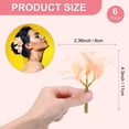 thumbnail image 2 of Uxcell 6-Pack Flores de Plumeria Artificiales, Cabezas de Flores de Seda Falsas para Manualidades DIY/Ropa/Boda/Decoración de Fiesta [Champagne, 2.36"/ 6cm], 2 of 6