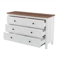 thumbnail image 7 of Retro Farmhouse Style Wooden Dresser with 6 Drawer, Storage Cabinet for Bedroom, White+Brown, 7 of 7