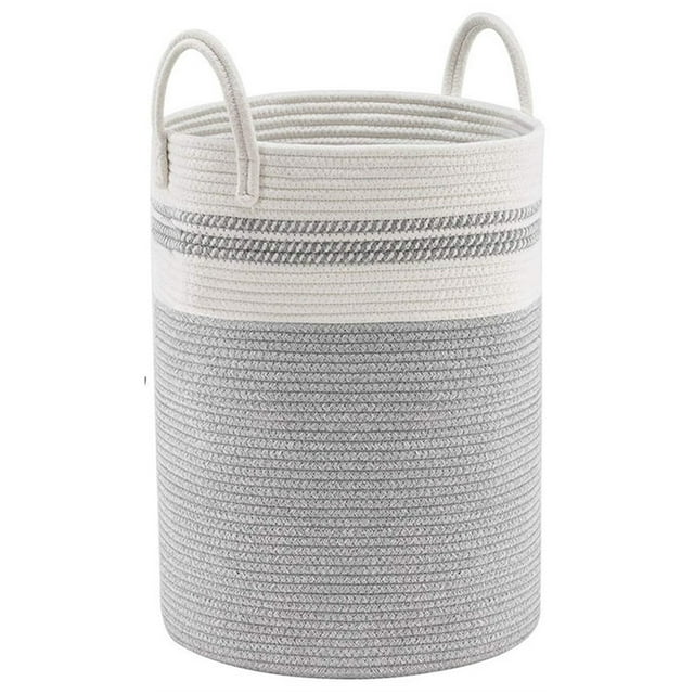 Woven Baskets for Storage Cotton Rope Woven Basket Storage Basket Basket Dirty Clothes Basket Clothes Basket Hand Folding Brown Miscellaneous Dirty Clothes Basket