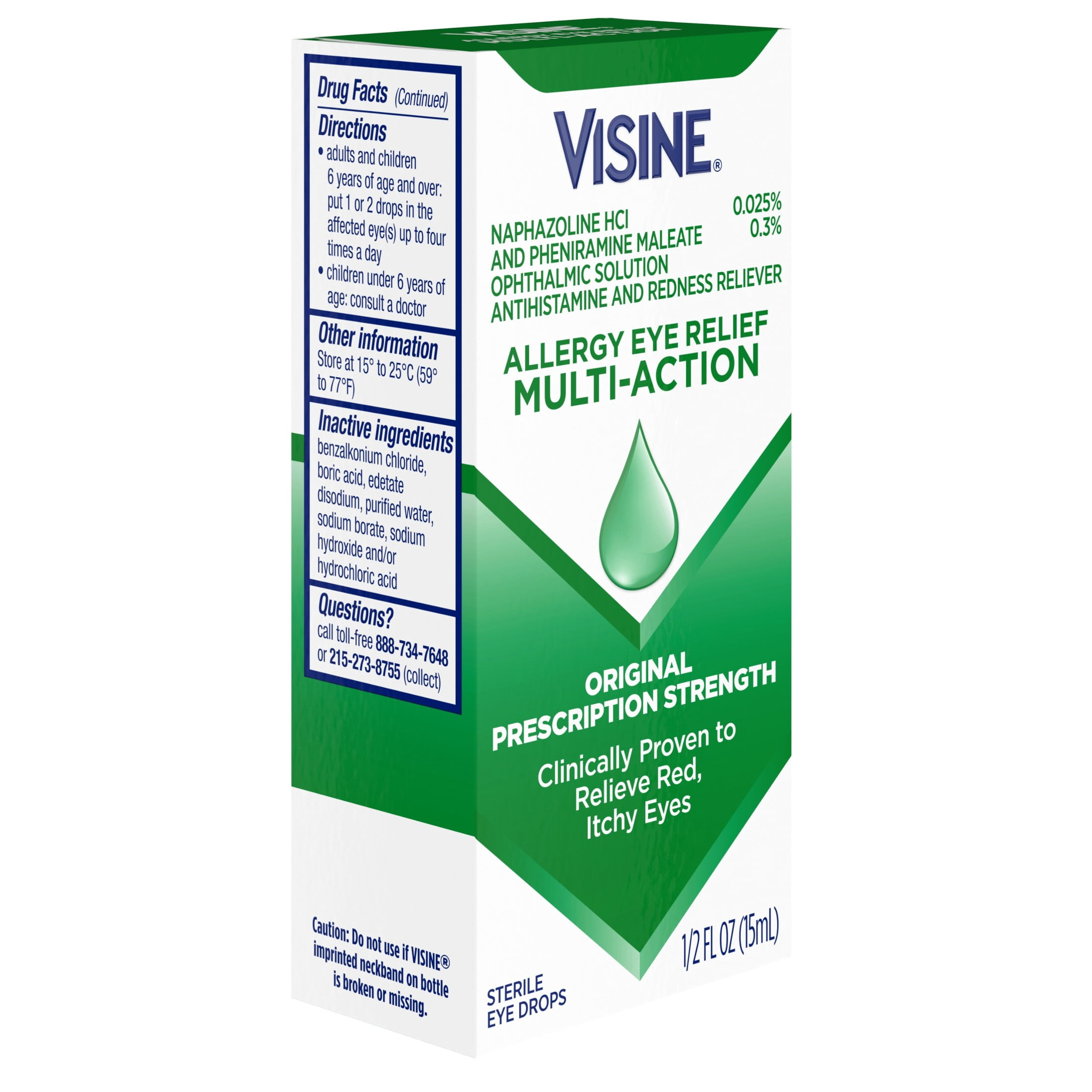Visine Allergy Relief Multi-Action Antihistamine Eye Drops, 0.5 fl. oz
