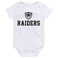 thumbnail image 4 of Newborn & Infant Black/White/Heather Gray Las Vegas Raiders Three-Pack Eat, Sleep & Drool Retro Bodysuit Set, 4 of 4