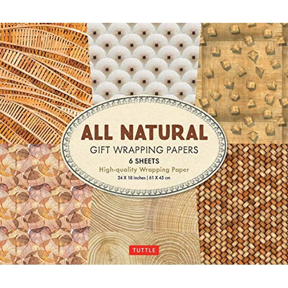 All Natural Gift Wrapping Papers: 6 Sheets of High-Quality 24 x 18 inch Wrapping Paper