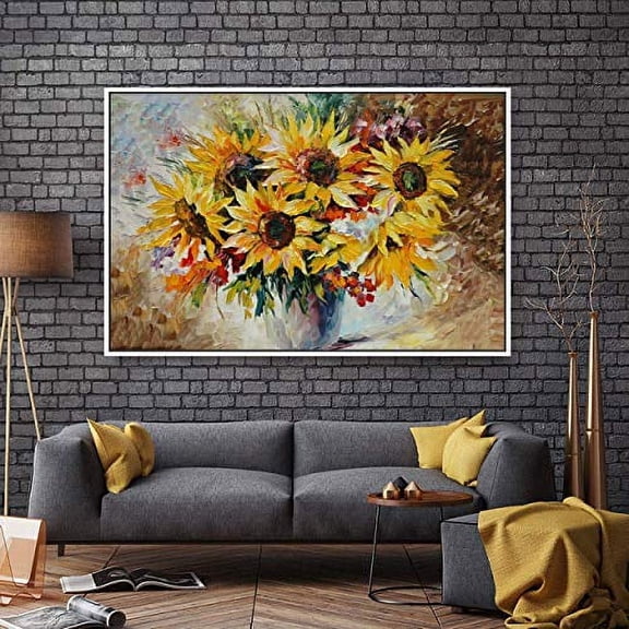wall26 Floating Framed Canvas Wall Art for Living Room, Bedroom Bouquet Canvas Prints for Home Decoration Ready to Hang - 24x36 inches