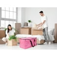 thumbnail image 6 of Unique Bargains 4 Packs Clothes Storage Bags Moving Bags Pink 27*14*14in, 6 of 7