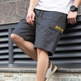 thumbnail image 5 of Homeyce Men's Flex Cargo Shorts Elastic Waistband Drawstring Short Military Outdoor Breathable Hiking Fishing Big and Tall Camo Cargo Short Multi Pocket Quick Dry Bottom,Gray 3XL, 5 of 5